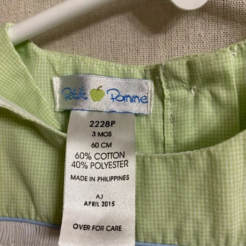 Petit Pomme Pastel Green Bunny Playsuit